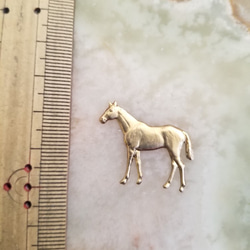 ヴィンテージ　Brass製　ホース　馬　メタルパーツ　24×29㎜ 4枚目の画像