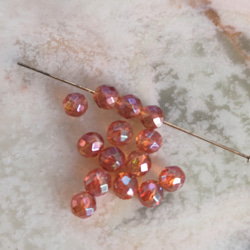 天然石デッドストック　オレンジフラッシュクリスタル　6㎜　15個 1枚目の画像