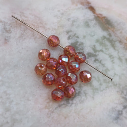 天然石デッドストック　オレンジフラッシュクリスタル　6㎜　15個 2枚目の画像