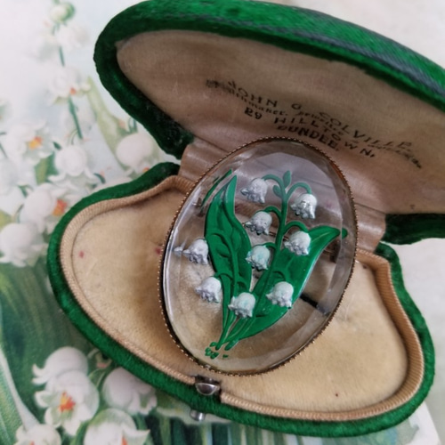 1930年代 ヴィンテージ すずらんインタリオ ブローチ ブローチ Perles