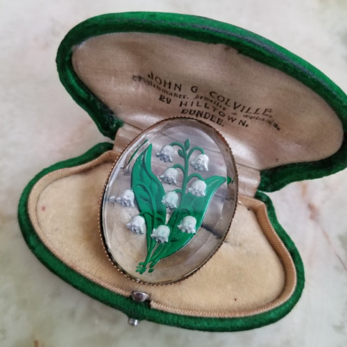 1930年代 ヴィンテージ すずらんインタリオ ブローチ ブローチ Perles