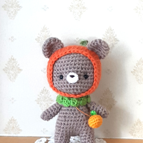 あみぐるみ みかん帽子のくま あみぐるみ まりも 通販 13051281