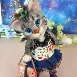 ギフト メモリアル プレゼント猫人形 アメショ－ アムロちゃん猫 羊毛