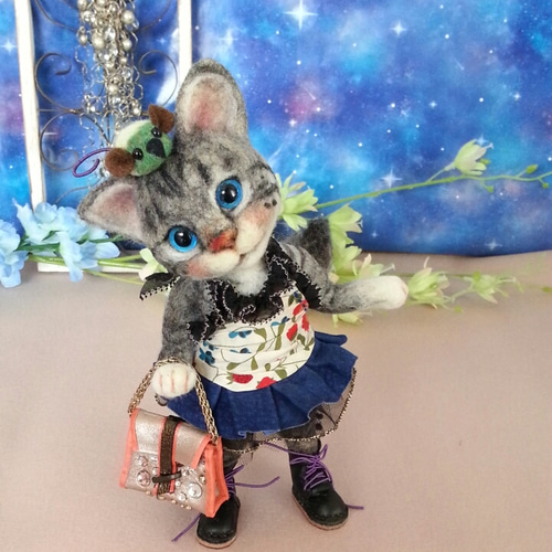 ギフト メモリアル プレゼント猫人形 アメショ－ アムロちゃん猫 羊毛