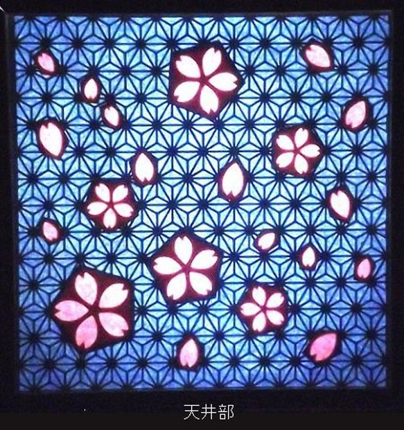 【再々販】和風テーブルライト　組子桜　-紫-　 ■□基本送料無料□■ 4枚目の画像