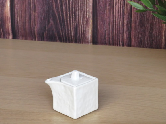 角型醤油差し・ミニ　狭口　ミルクポット　モノトーン　おうちカフェ 4枚目の画像