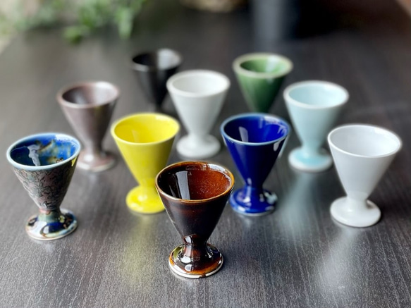 ぐい呑み　おうち飲み　陶盃　あさがお型 18枚目の画像