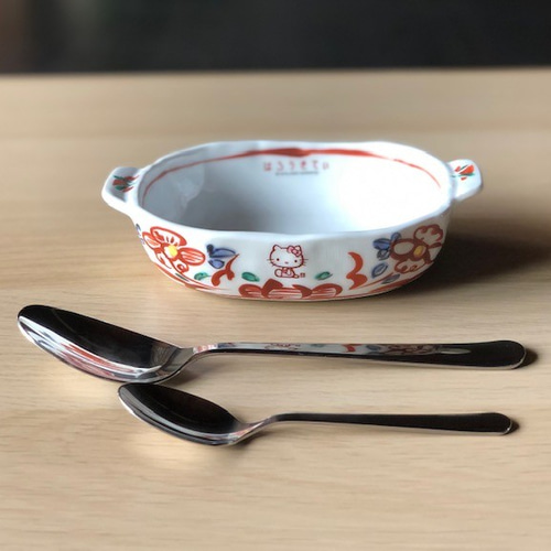 サンリオ ハローキティ×麦山窯 ぐらたん皿 - Hello Kitty 紅（あか