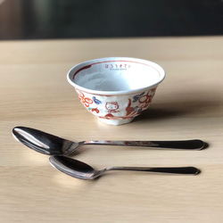 サンリオ ハローキティ×麦山窯 ろくべ型豆茶碗 - Hello Kitty 紅（あか） 7枚目の画像