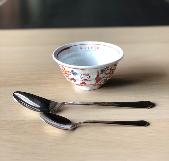 サンリオ ハローキティ×麦山窯 ろくべ型豆茶碗 - Hello Kitty 紅（あか） 7枚目の画像