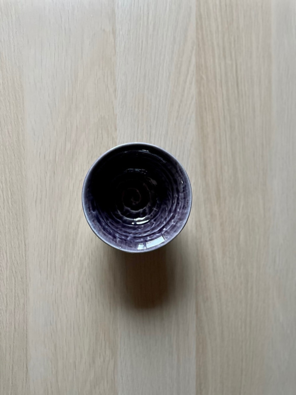 【麦山窯】　-アメジスト-　ろくべ型豆茶碗　おうちカフェ 3枚目の画像
