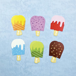 メモ帳追加‼　アイス型ブックマーク メモ　夏　可愛い　6種類×12枚セット　 6枚目の画像