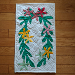 ハワイアンキルト クリスマスタペストリー タペストリー・壁掛け し