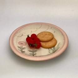 ピンク・リム皿 3枚目の画像