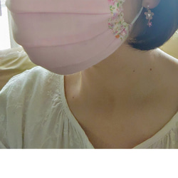 ペールピンクのプリーツマスク・フィルターが入るタイプ・ノーズワイヤー入り✿【送料無料】 6枚目の画像