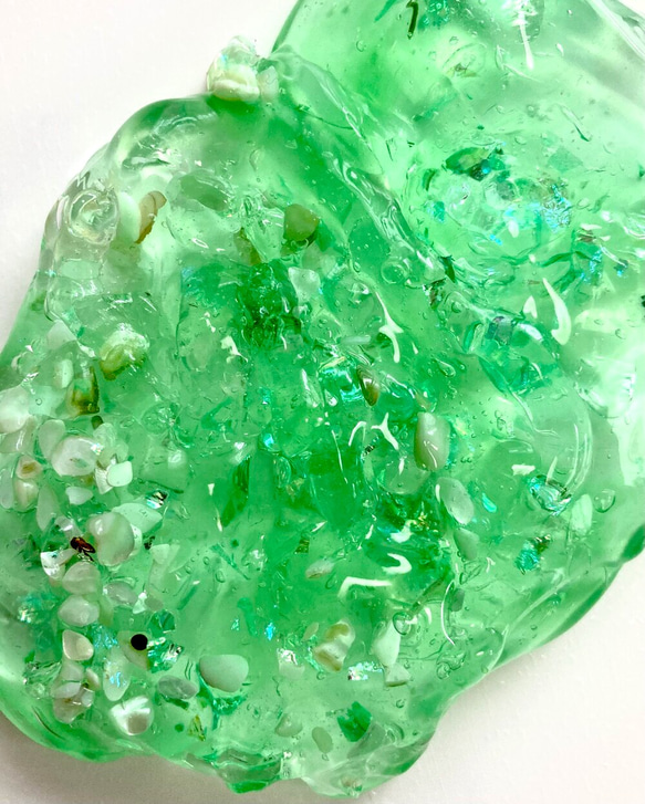 ハンドメイド  スライム　green stones 2枚目の画像