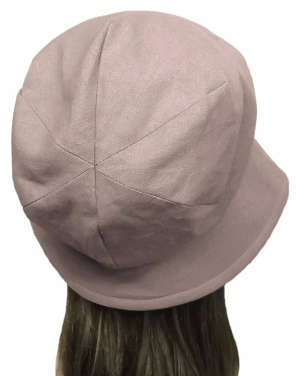 コットンシャンブレー／つば広女優帽子(ゆったり)◆ベージュロゼ 3枚目の画像
