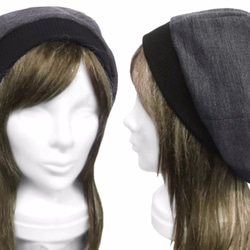 UKパンクロックファッション レッド＆ブルーアシンメトリーZIPベレー帽