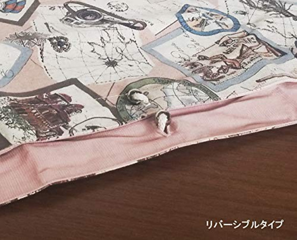 TABI ピンク　Bento cloth 'n' bag ～紐を引っ張るとお弁当袋になるランチクロス～　 3枚目の画像