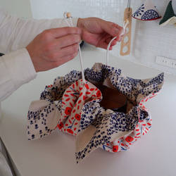 花さく　Bento cloth 'n' bag ～紐を引っ張るとお弁当袋になるランチクロス～ 4枚目の画像