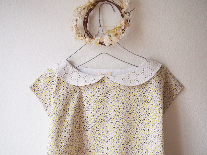 Liberty:Ed 　フレンチスリーブブラウス（イノセントな白襟）