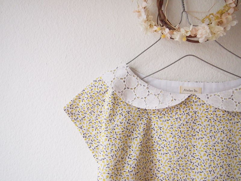 Liberty:Ed 　フレンチスリーブブラウス（イノセントな白襟）