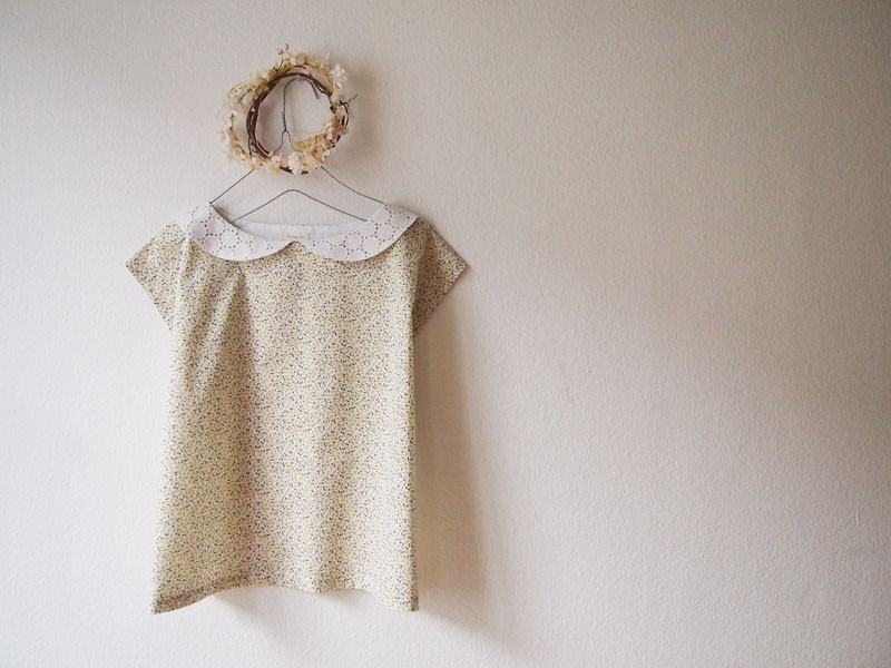 Liberty:Ed 　フレンチスリーブブラウス（イノセントな白襟）