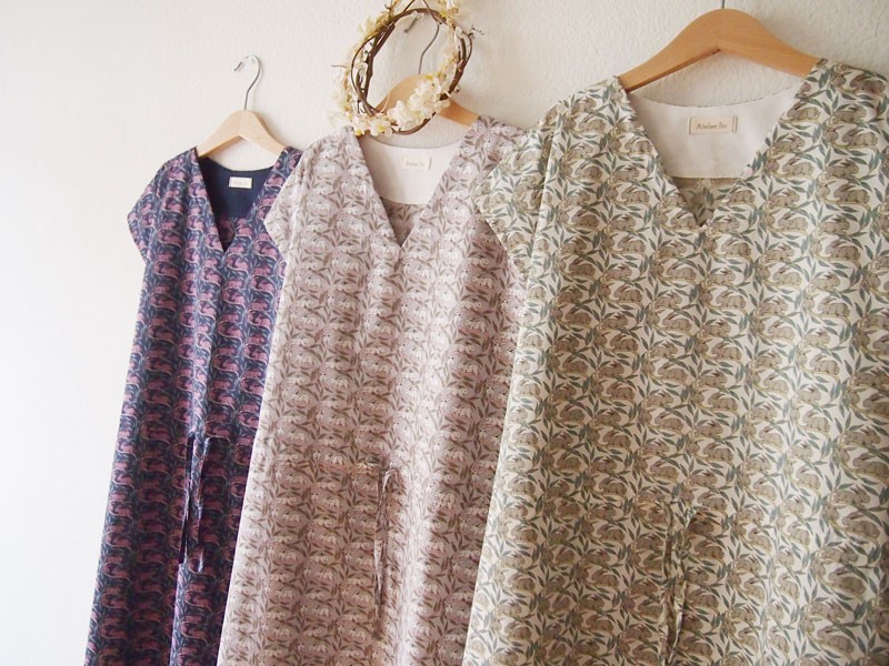 Liberty : Cotton tail(コットンテイル） ドローストリングワンピース（クリーム）