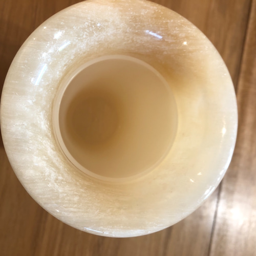 天然大理石(オニキスA)フラワーベース、花瓶、オブジェ 口径:大