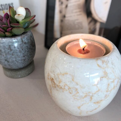 天然大理石(オニキスA)フラワーベース、花瓶、オブジェ 口径：大