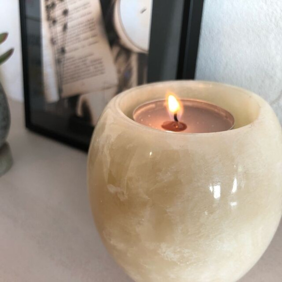 天然大理石のキャンドルホルダー(オニキス) キャンドル・キャンドル  