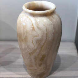 天然大理石(オニキスA)フラワーベース、花瓶、オブジェ 口径：中
