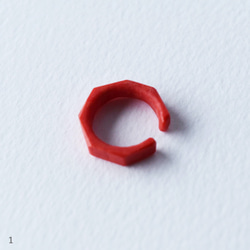 mini glass ear cuff　RED 2枚目の画像