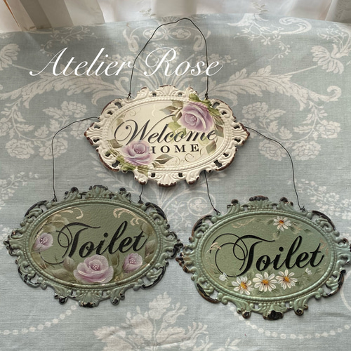 トイレプレート トールペイント