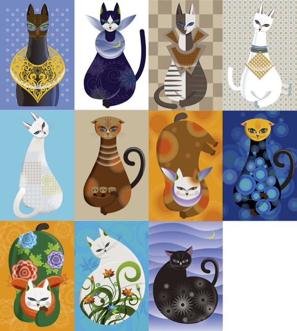 Mewカードの猫たちポストカード11枚セット 1枚目の画像