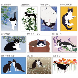 最安プラン 白黒猫（はちわれ猫）ポストカード10枚セット iwaimura イラスト その他