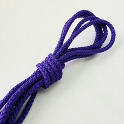 ポリエステルコード（江戸打ち紐）中 紫 巾3㎜×20m巻 1枚目の画像