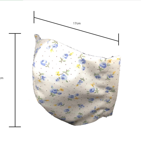 ＊オーガニックコットンガーゼ＊親子でおそろい布マスクセット(花柄・ガーゼ) 2枚目の画像