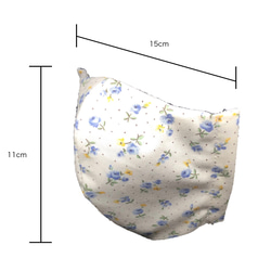 ＊オーガニックコットンガーゼ＊親子でおそろい布マスクセット(花柄・ガーゼ) 3枚目の画像
