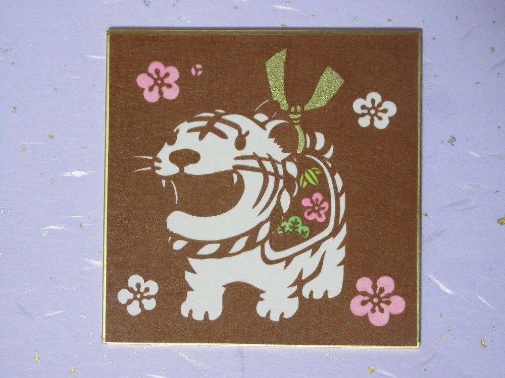 【真作】切絵　母と子　和の切絵作品　昭和モダンの温もり　郷土風情　Y97