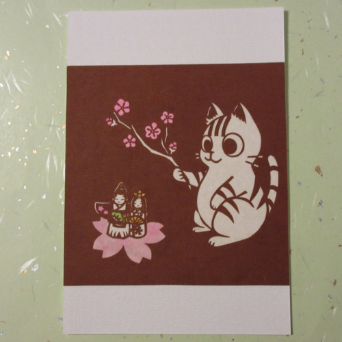 切り絵ポストカード ひな人形 ポストカード mimiねこ 通販 1691859