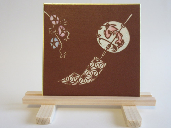 【真作】切絵　母と子　和の切絵作品　昭和モダンの温もり　郷土風情　Y97 切り絵豆色紙 風鈴あさがお その他置物 mimiねこ 通販 2491072｜Creema