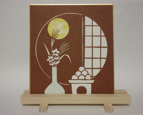 切り絵の一閑張り「お月見」値下げ 0_11ff82dcec737428a58ea1a2d6ce