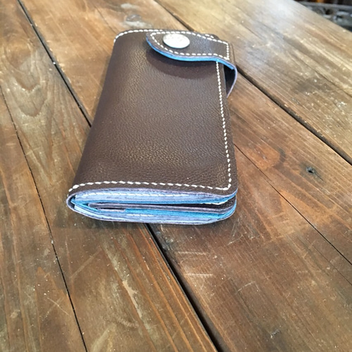 コンチョ付き ロングウォレット/ターコイズカラー】 タタンカ 三つ折り