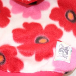 冬物犬服オーダー★ノルディックフリースパーカーピンクフレンチブルドッグパグ 2枚目の画像