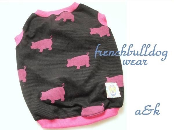 新狗服裝訂單★豬的坦克黑色法國鬥牛犬的狗衣服Fureburupagu 第1張的照片