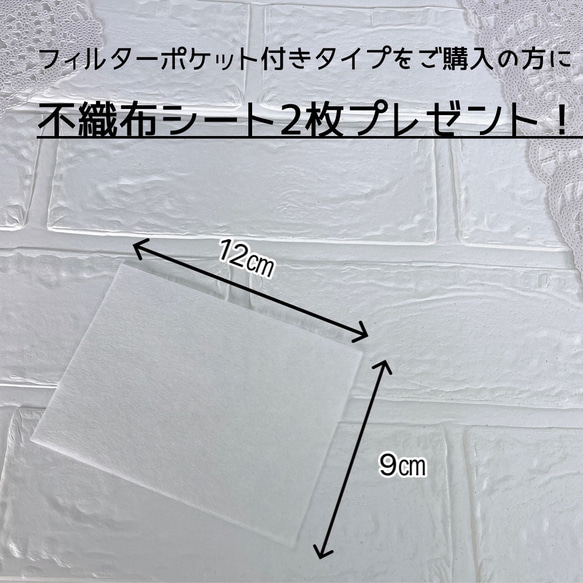 接触冷感 レースマスク 選べる2タイプ 不織布マスク も入る フィルターポケット付き マスクカバー 6枚目の画像