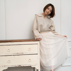 日本製 ドットチュールロングスカート 5枚目の画像