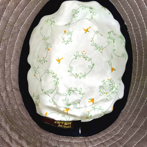 花柄刺繍生地を使った大きめサイズの帽子☆サイズ調整可☆K-CLOCHE001☆ 8枚目の画像