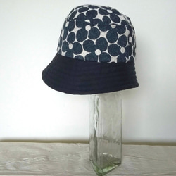 花柄刺繍生地を使った帽子☆サイズ調整可☆K-CLOCHE002☆ 2枚目の画像